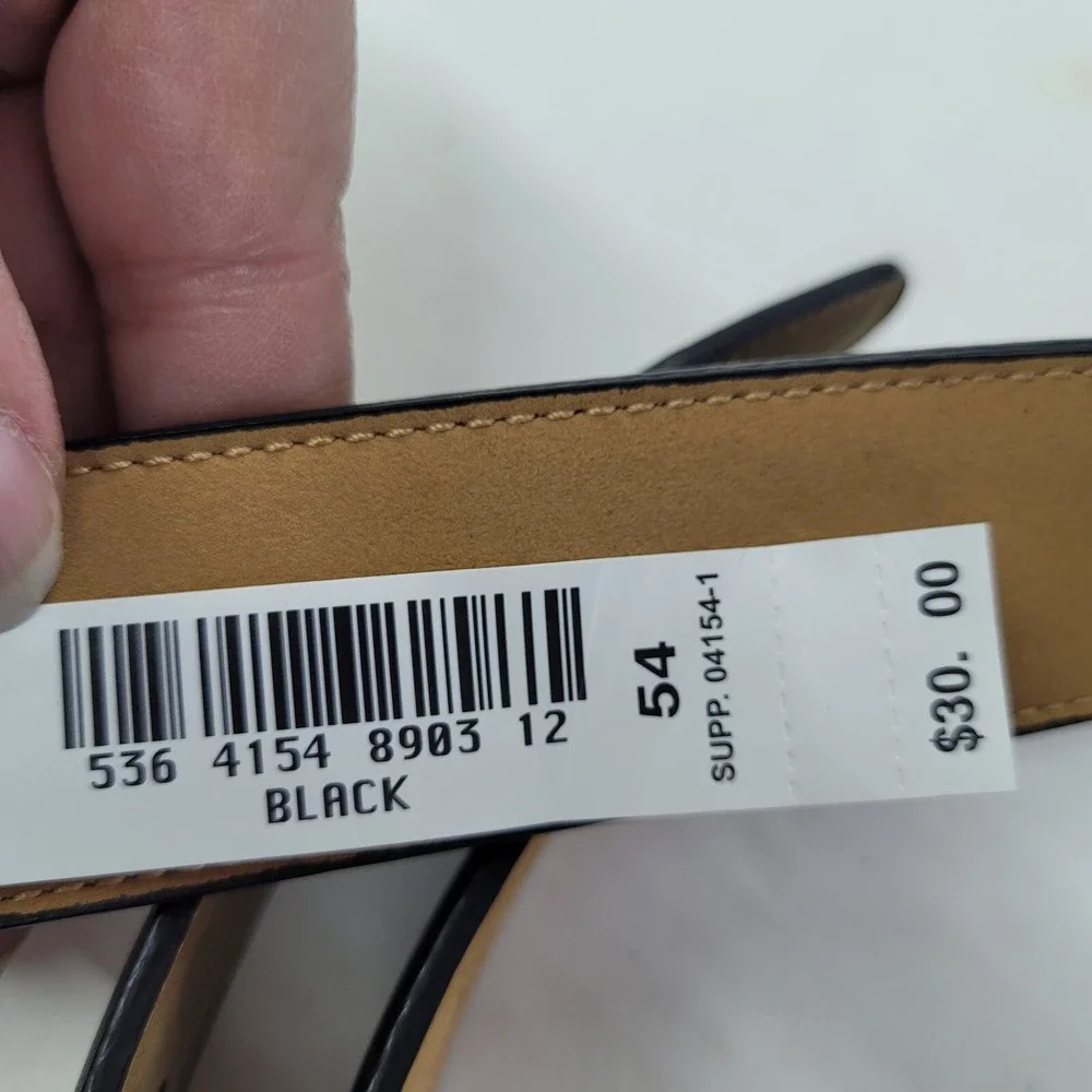 Stafford Dress Belt Men 54 Black Genuine Leather Big & Tall Hand Made Ultra-Soft